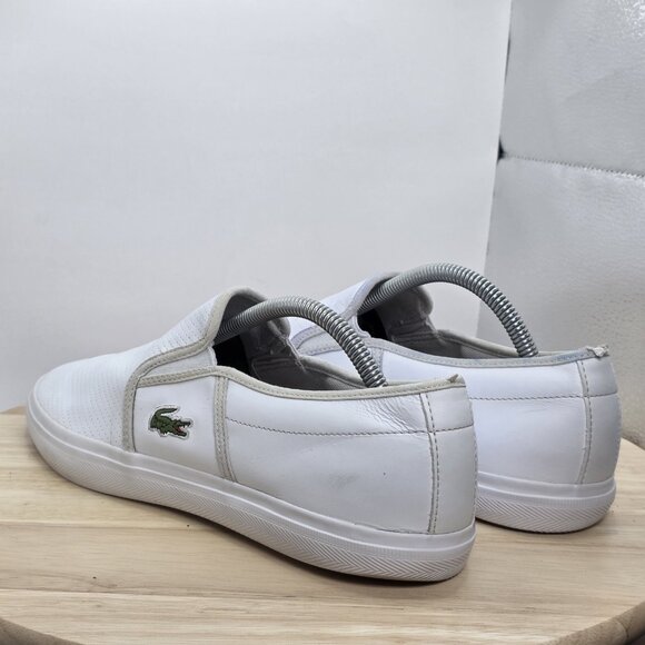 Mens Size 10 - LACOSTE Graduate BL Leather Loafers White Alligator - Picture 7 of 9
